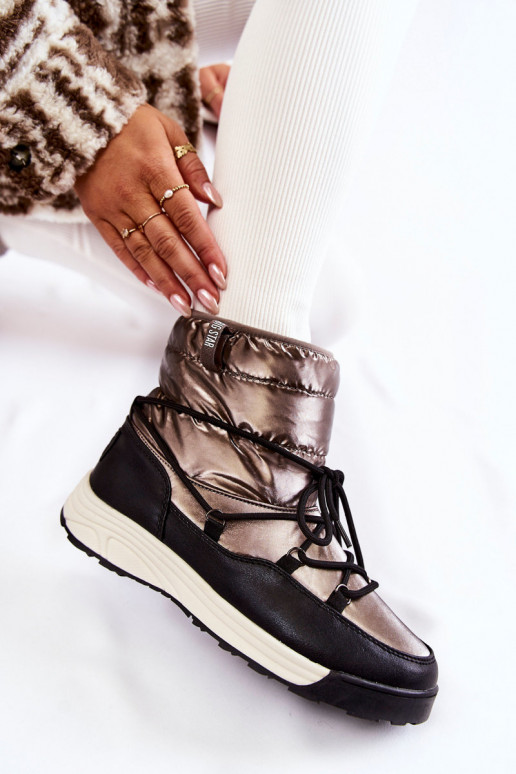 Femenino Botas de nieve Memory Foam Big Star KK274275 gris-de color negro Femenino Botas de nieve Memory Foam Big Star KK274275 gris-de color negro