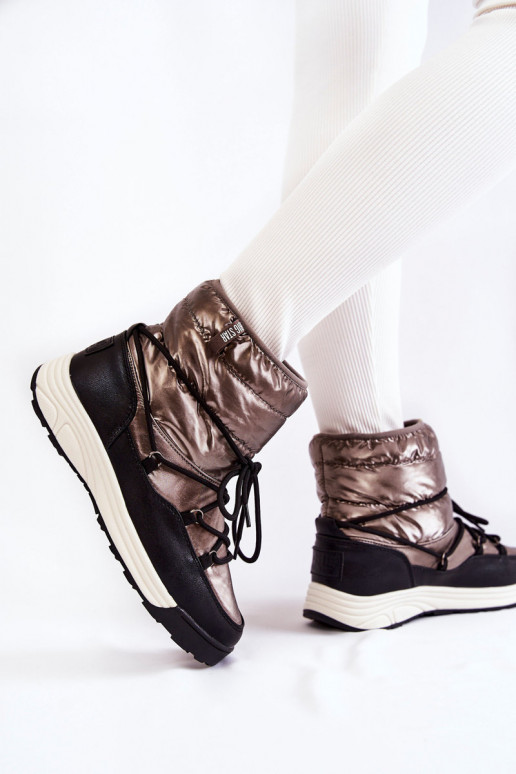 Femenino Botas de nieve Memory Foam Big Star KK274275 gris-de color negro Femenino Botas de nieve Memory Foam Big Star KK274275 gris-de color negro