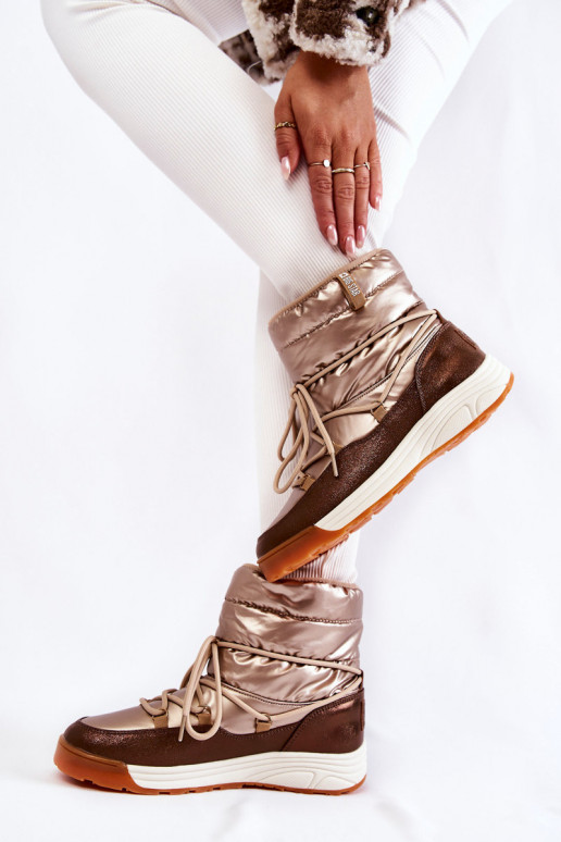 Femenino Botas de nieve Memory Foam Big Star KK274276 oro-color marrón Femenino Botas de nieve Memory Foam Big Star KK274276 oro-color marrón