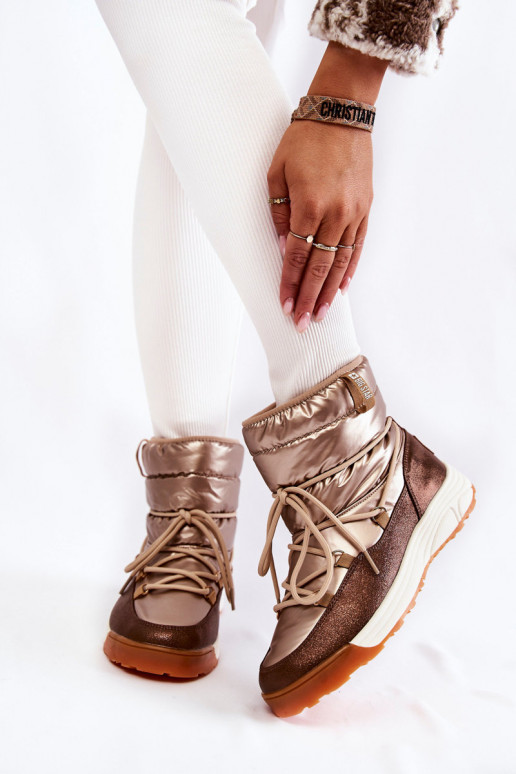 Femenino Botas de nieve Memory Foam Big Star KK274276 oro-color marrón Femenino Botas de nieve Memory Foam Big Star KK274276 oro-color marrón