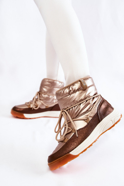 Femenino Botas de nieve Memory Foam Big Star KK274276 oro-color marrón Femenino Botas de nieve Memory Foam Big Star KK274276 oro-color marrón