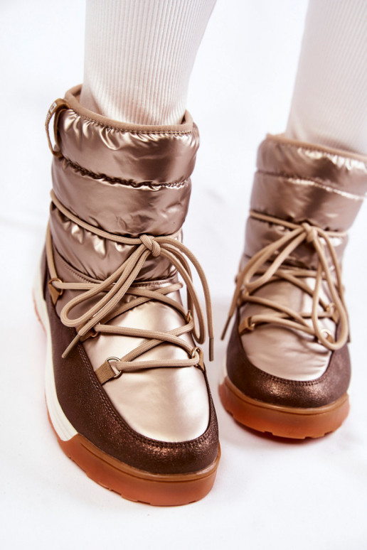 Femenino Botas de nieve Memory Foam Big Star KK274276 oro-color marrón Femenino Botas de nieve Memory Foam Big Star KK274276 oro-color marrón