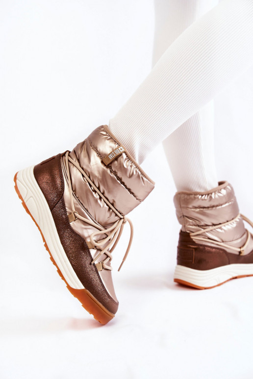 Femenino Botas de nieve Memory Foam Big Star KK274276 oro-color marrón Femenino Botas de nieve Memory Foam Big Star KK274276 oro-color marrón