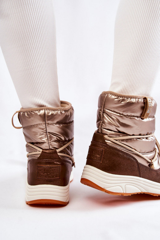 Femenino Botas de nieve Memory Foam Big Star KK274276 oro-color marrón Femenino Botas de nieve Memory Foam Big Star KK274276 oro-color marrón