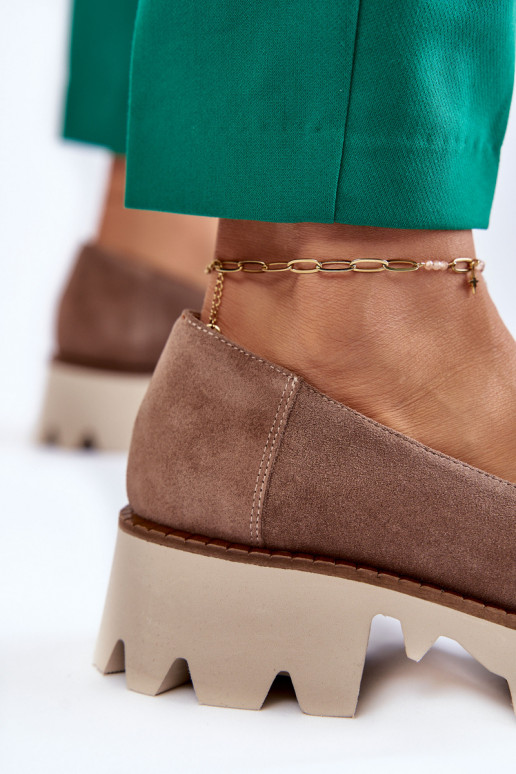 de gamuza zapatos con adornos Laura Messi 2489 color marrón