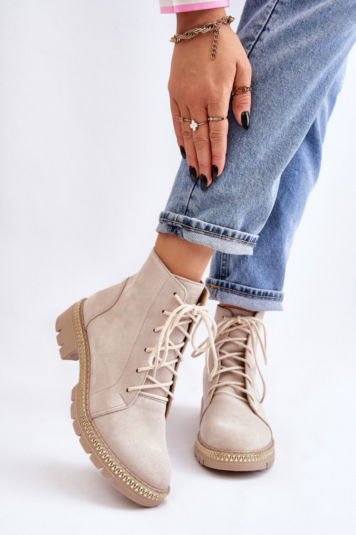 Botas con tacones anchos LeAski Shoes 3285 color marfil Botas con tacones anchos LeAski Shoes 3285 color marfil