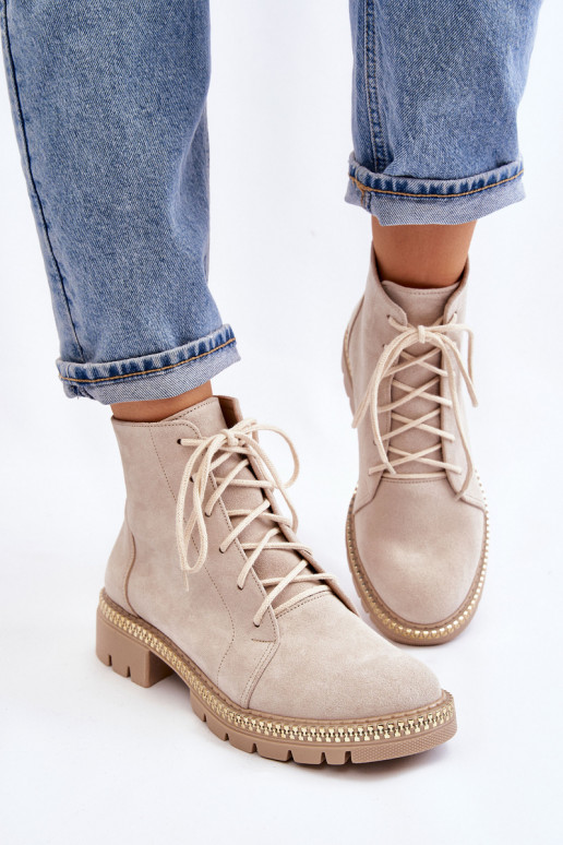 Botas con tacones anchos LeAski Shoes 3285 color marfil Botas con tacones anchos LeAski Shoes 3285 color marfil