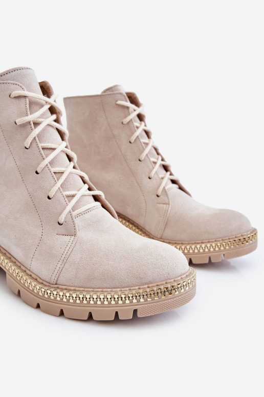 Botas con tacones anchos LeAski Shoes 3285 color marfil Botas con tacones anchos LeAski Shoes 3285 color marfil