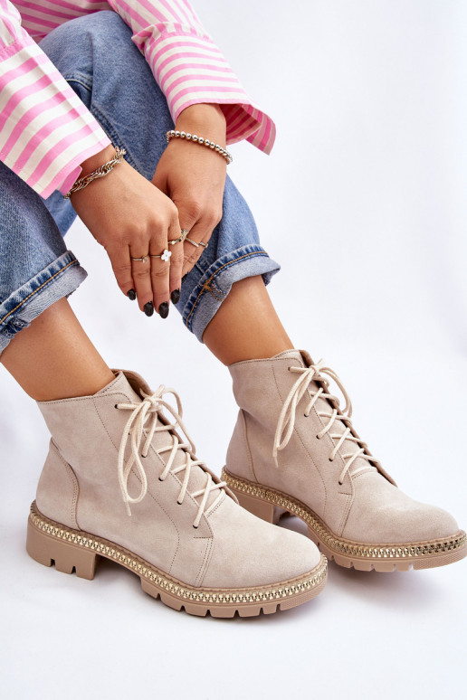 Botas con tacones anchos LeAski Shoes 3285 color marfil Botas con tacones anchos LeAski Shoes 3285 color marfil