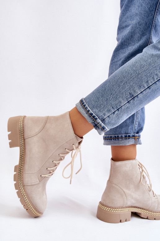 Botas con tacones anchos LeAski Shoes 3285 color marfil Botas con tacones anchos LeAski Shoes 3285 color marfil