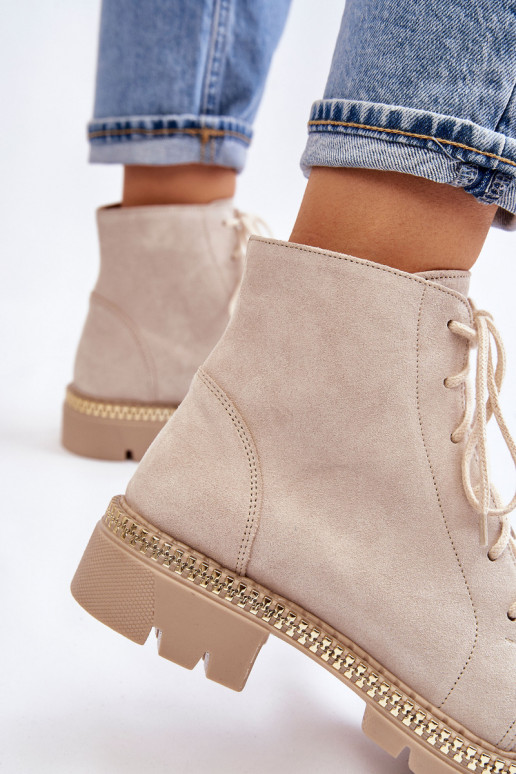 Botas con tacones anchos LeAski Shoes 3285 color marfil Botas con tacones anchos LeAski Shoes 3285 color marfil