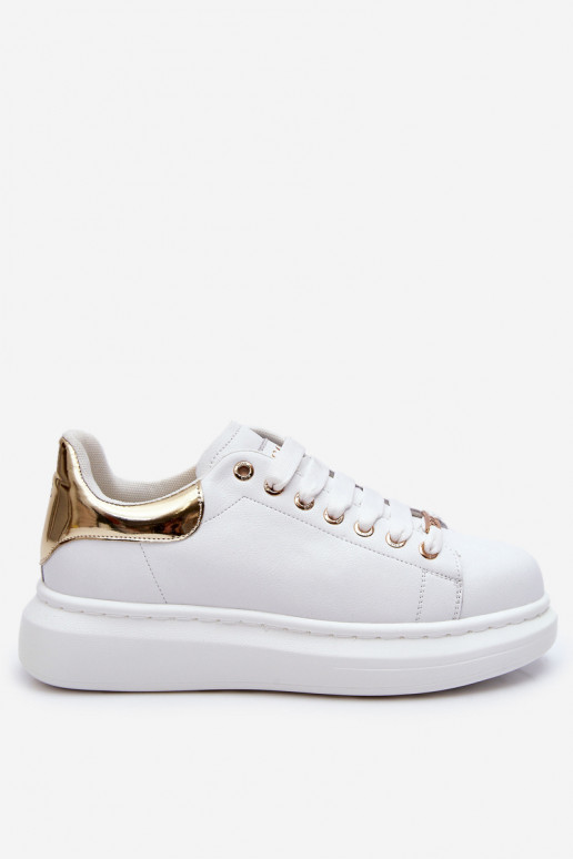 Femenino zapatillas GOE LL2N4011 Blanco-color dorado