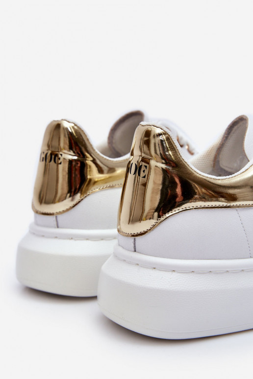 Femenino zapatillas GOE LL2N4011 Blanco-color dorado