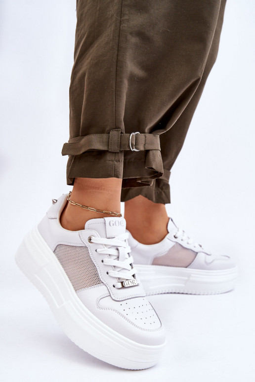 Femenino modelo clásico zapatillas GOE LL2N4060 el color blanco