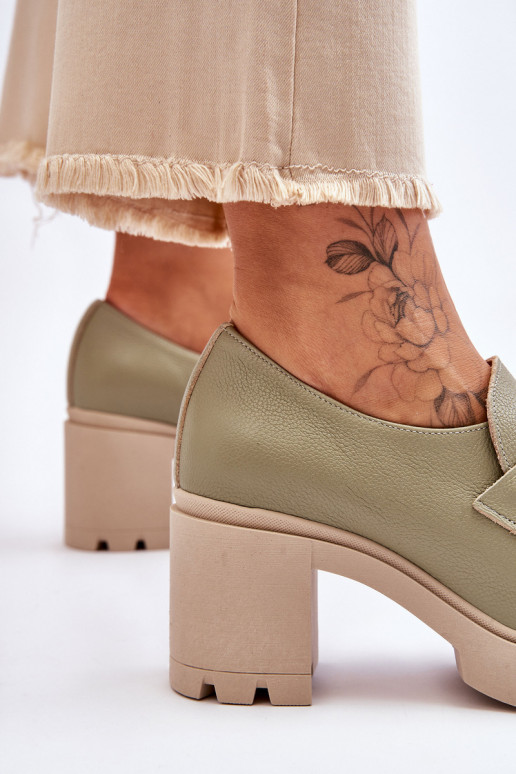 Estilo elegante zapatos con tacones con adornos color verde Lemar Harmell