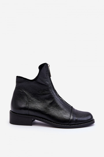 Botines de piel con cremalleras color negro Nicole 2785/037 2