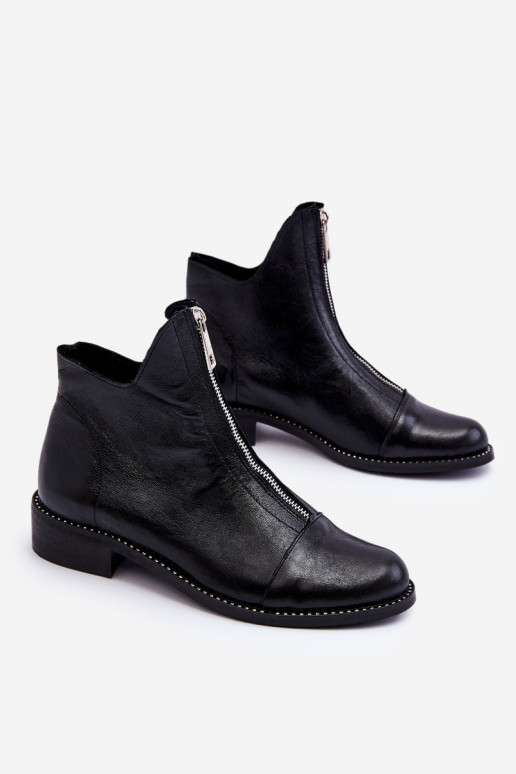 Piel Botas con cremalleras Nicole 2785/037 de color negro Piel Botas con cremalleras Nicole 2785/037 de color negro