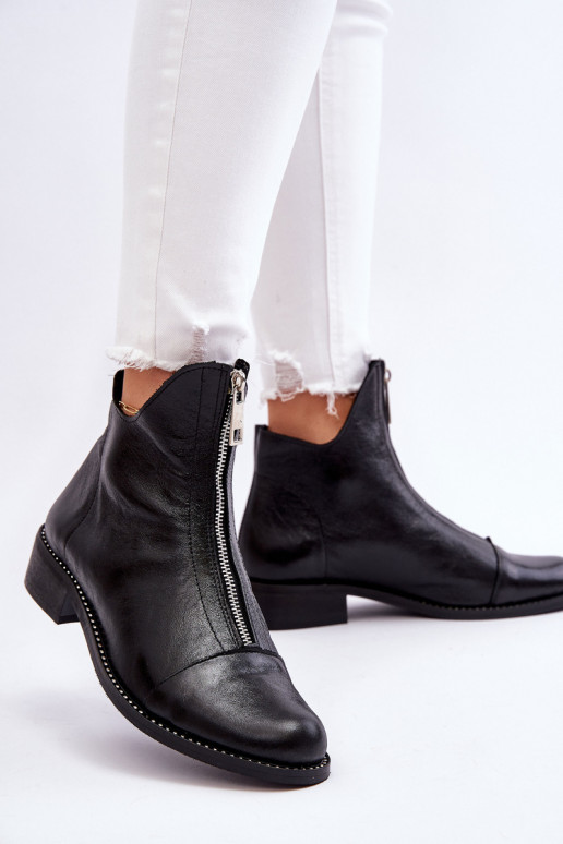 Piel Botas con cremalleras Nicole 2785/037 de color negro Piel Botas con cremalleras Nicole 2785/037 de color negro