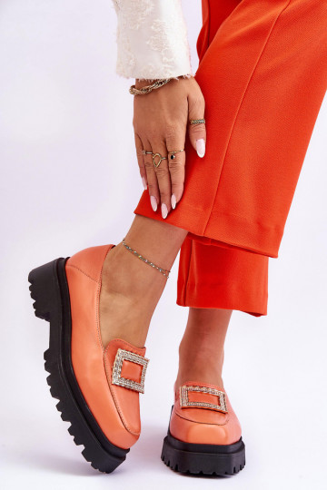 Conveniente Piel Mocasines color naranja Agathe 2