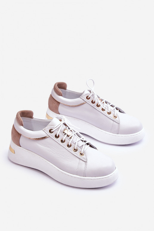 Femenino Piel zapatillas con una plataforma el color blanco Caressa Femenino Piel zapatillas con una plataforma el color blanco Caressa