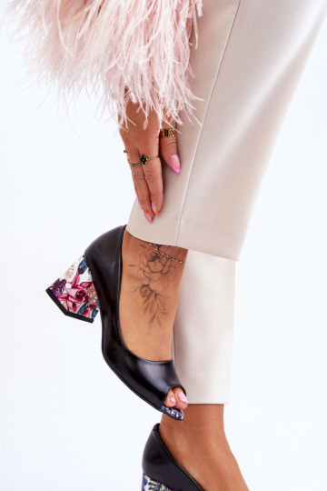 Piel Zapatos con tacones decorados LeAski Shoes 2608/K de color negro 2