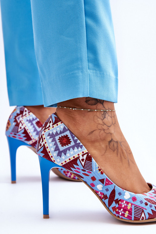 De moda Piel zapatos de tacón alto LeAski Shoes 2659 azul-color rojo De moda Piel zapatos de tacón alto LeAski Shoes 2659 azul-color rojo