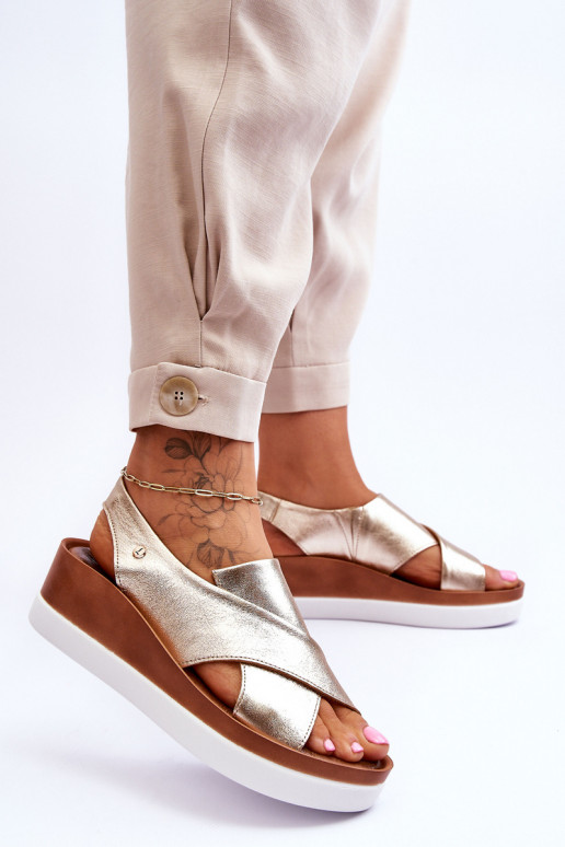 Piel Sandalias plataforma color dorado Morgan Piel Sandalias plataforma color dorado Morgan