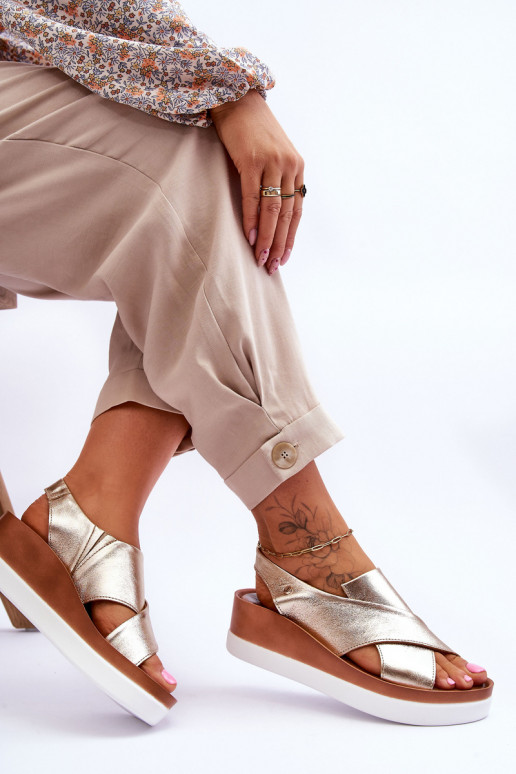 Piel Sandalias plataforma color dorado Morgan Piel Sandalias plataforma color dorado Morgan