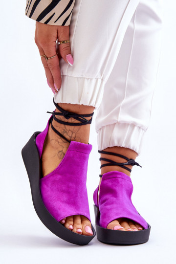 Zazoo 2743 Sandalias plataforma ante color rosa