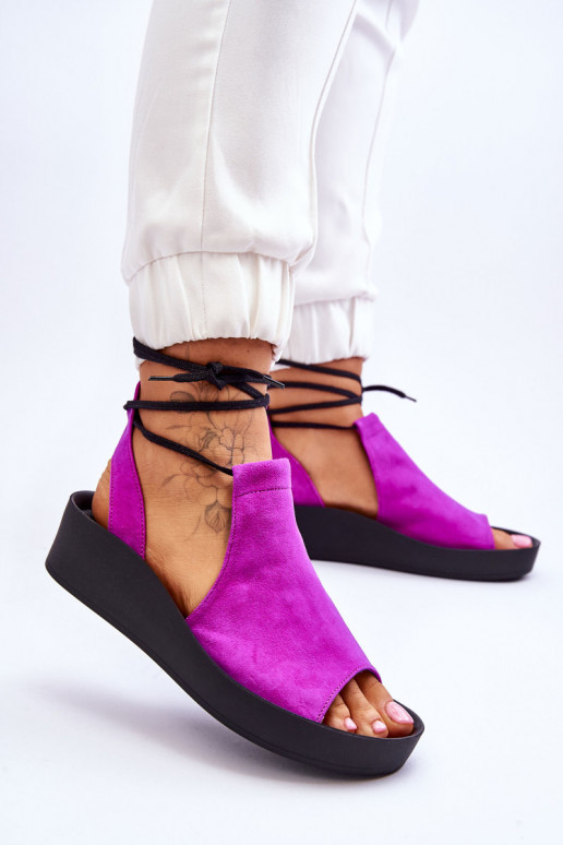 Zazoo 2743 Sandalias plataforma ante color rosa