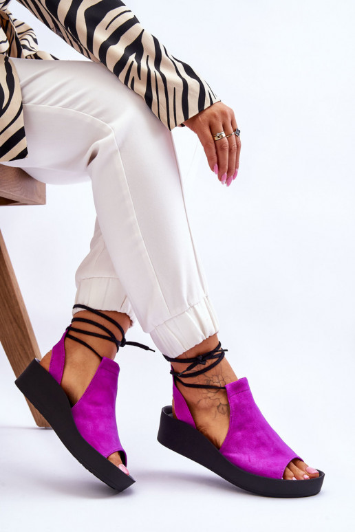 Zazoo 2743 Sandalias plataforma ante color rosa