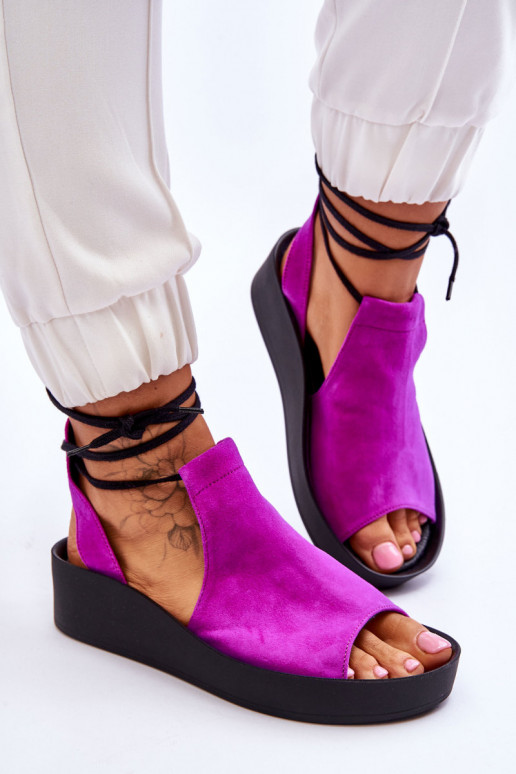 Zazoo 2743 Sandalias plataforma ante color rosa