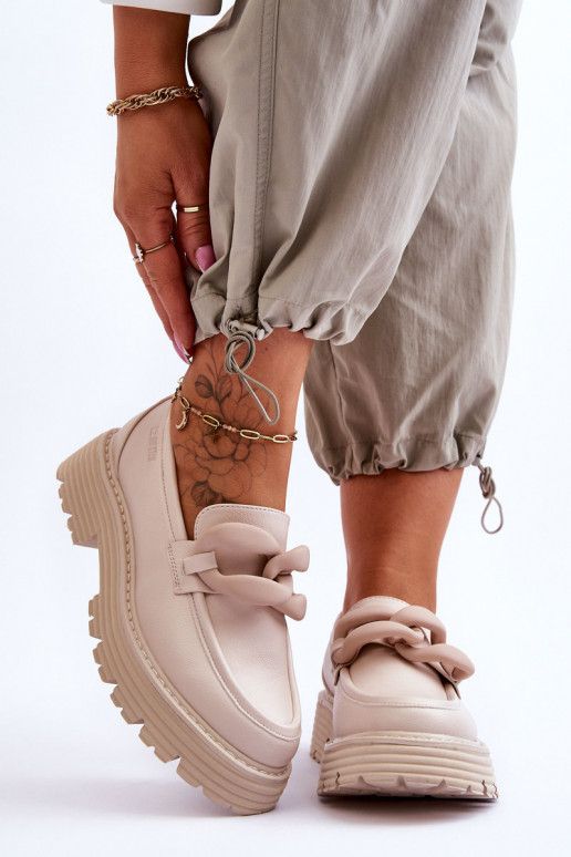 Piel Mocasines zapatos Big Star LL274581 beige Piel Mocasines zapatos Big Star LL274581 beige