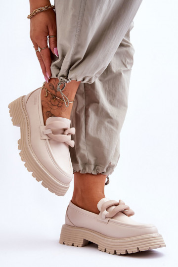 Mocasines de cuero Big Star LL274581 color arena 2