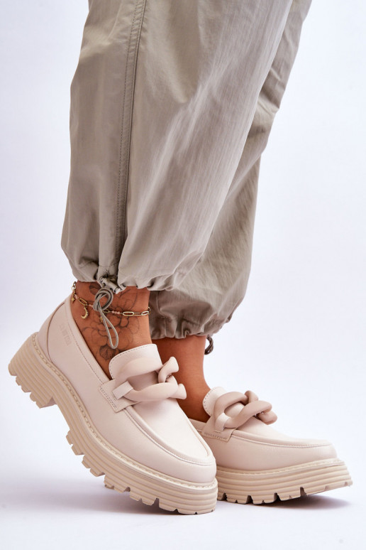 Piel Mocasines zapatos Big Star LL274581 beige Piel Mocasines zapatos Big Star LL274581 beige