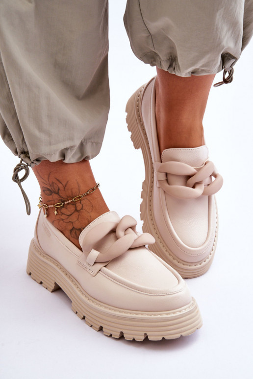 Piel Mocasines zapatos Big Star LL274581 beige Piel Mocasines zapatos Big Star LL274581 beige