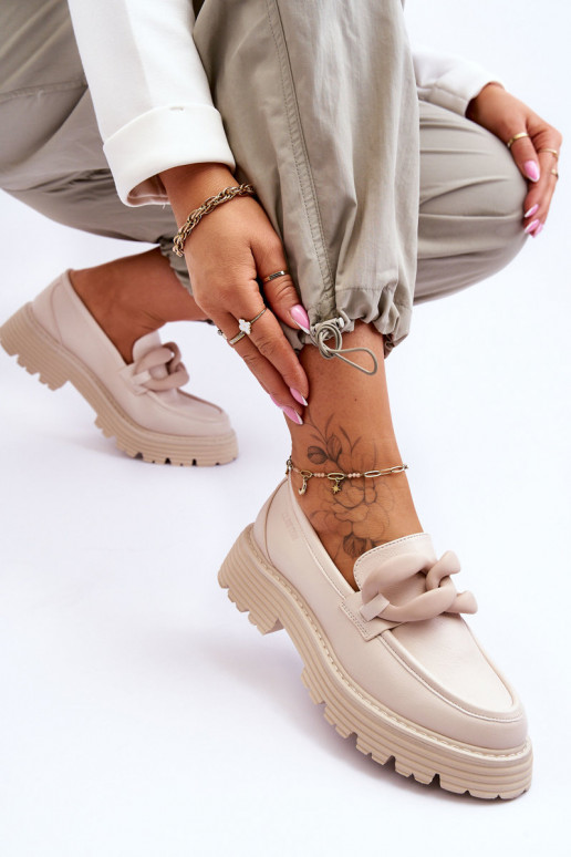 Piel Mocasines zapatos Big Star LL274581 beige Piel Mocasines zapatos Big Star LL274581 beige