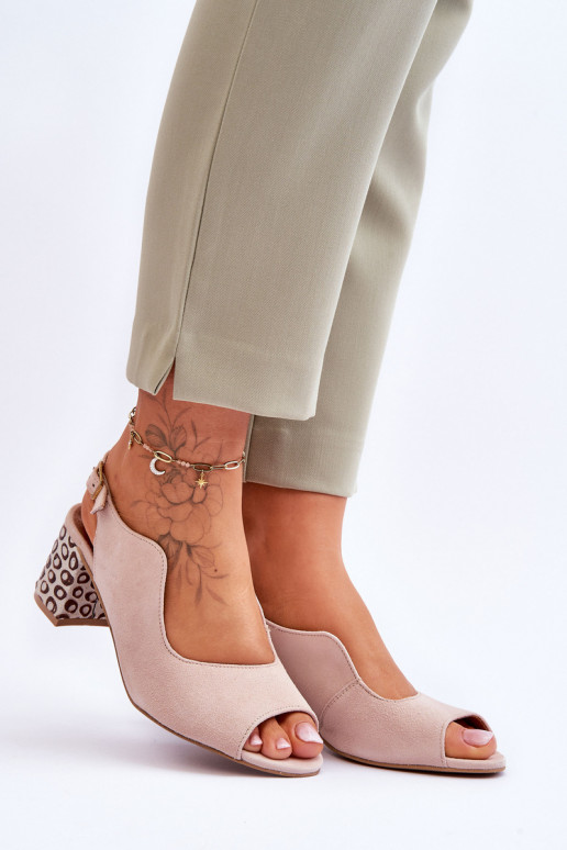 Femenino Sandalias de ante con tacones Tiene queciejka 05870-04 beige