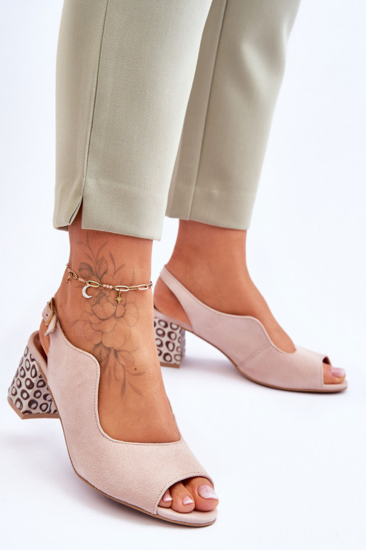 Femenino Sandalias de ante con tacones Tiene queciejka 05870-04 beige