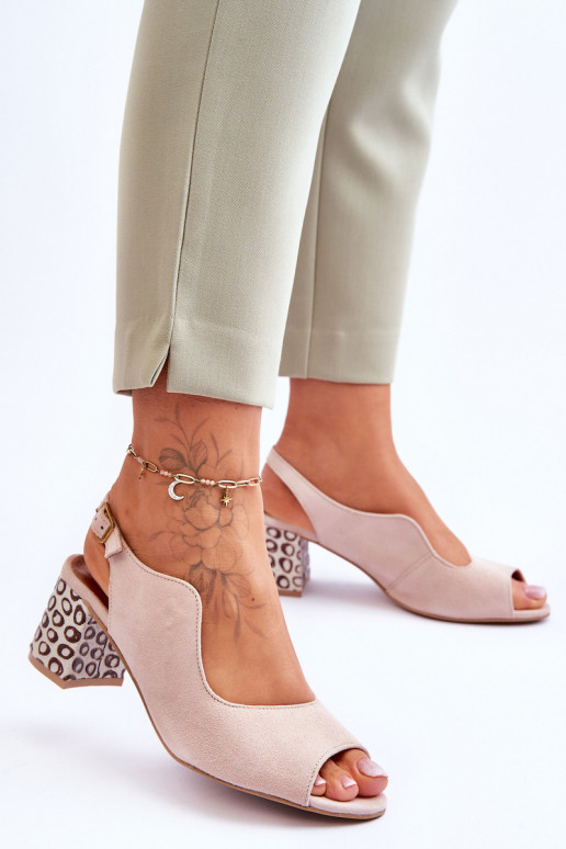 Femenino Sandalias de ante con tacones Tiene queciejka 05870-04 beige