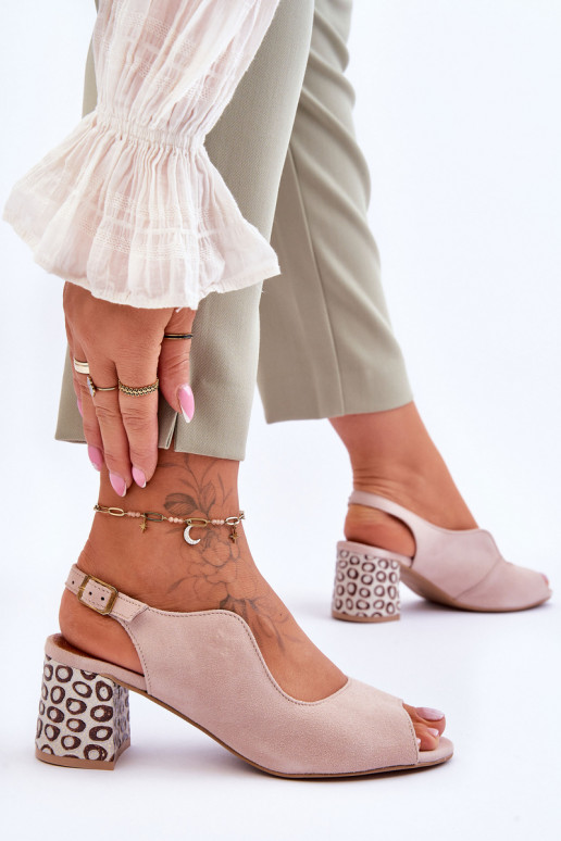 Femenino Sandalias de ante con tacones Tiene queciejka 05870-04 beige