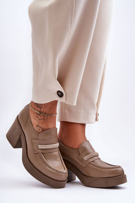 Piel zapatos con tacones con adornos beige Lemar Gelanor Piel zapatos con tacones con adornos beige Lemar Gelanor