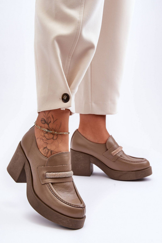 Piel zapatos con tacones con adornos beige Lemar Gelanor Piel zapatos con tacones con adornos beige Lemar Gelanor