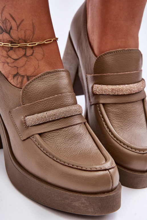 Piel zapatos con tacones con adornos beige Lemar Gelanor Piel zapatos con tacones con adornos beige Lemar Gelanor