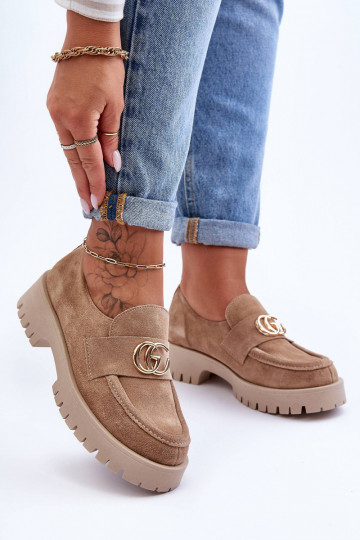 Zapatos de ante para mujer con adornos color arena Rosefalls