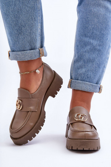 Zapatos de piel natural con adornos color arena Rosefalls