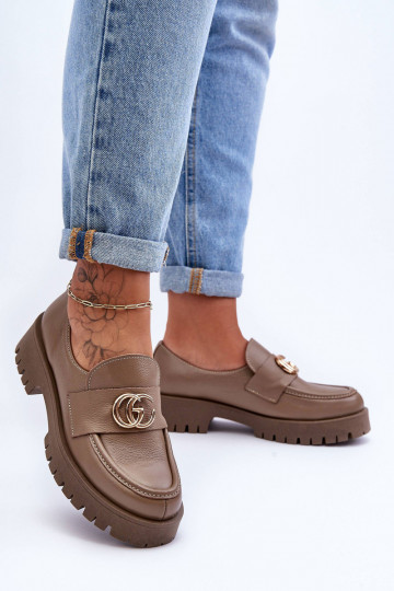 Zapatos de piel natural con adornos color arena Rosefalls 2