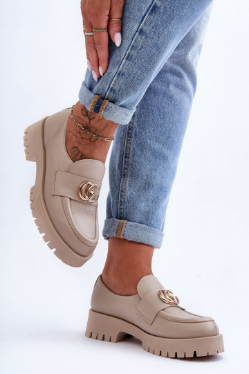 Zapatos de piel natural con adornos color arena Rosefalls 2