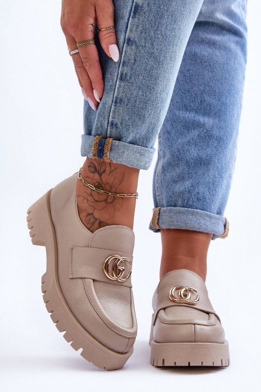 Zapatos de piel natural. con adornos beige Rosefalls Zapatos de piel natural. con adornos beige Rosefalls