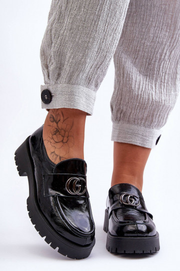 Zapatos de piel natural con adornos color negro Rosefalls